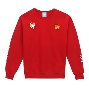 Emma Chamberlain cats Devil Angel Do It Don't Do It Red Crewneck Sweatshirt